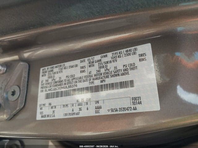 2017 LINCOLN MKC SELECT 9