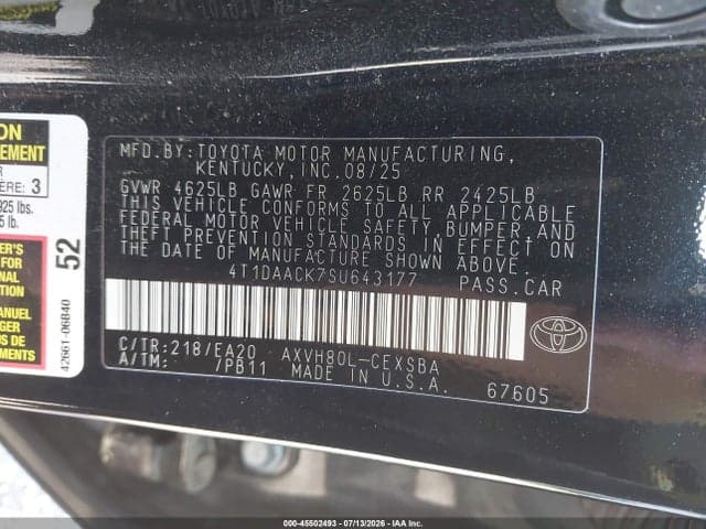 2025 TOYOTA CAMRY SE 9