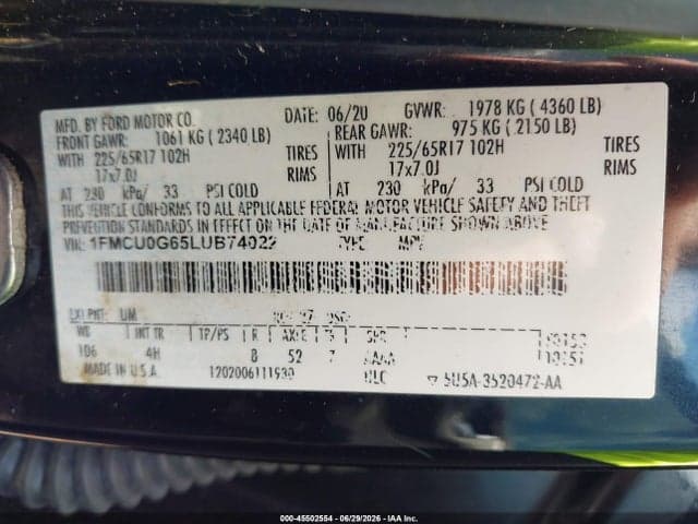 2020 FORD ESCAPE SE 9