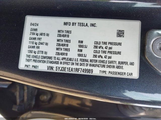 2024 TESLA MODEL 3 LONG RANGE DUAL MOTOR ALL-WHEEL DRIVE/REAR-WHEEL DRIVE 9