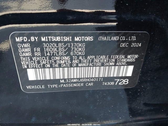 2024 MITSUBISHI MIRAGE BLACK EDITION 9