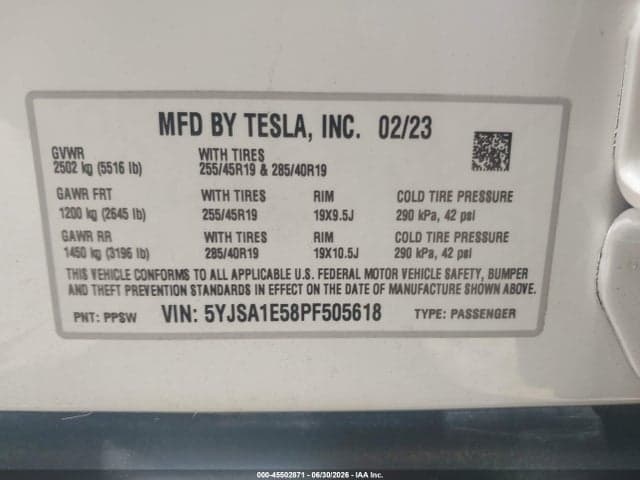 2023 TESLA MODEL S DUAL MOTOR ALL-WHEEL DRIVE/STANDARD RANGE 9