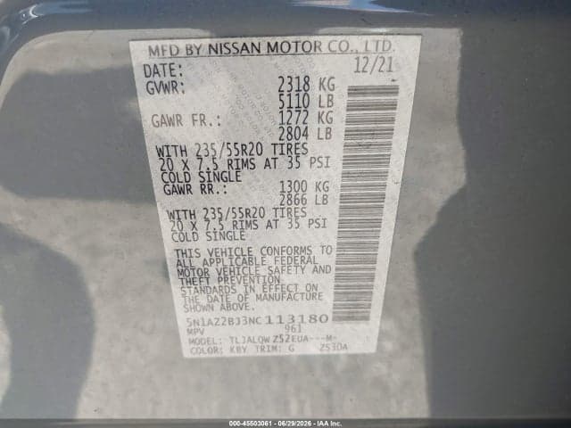 2022 NISSAN MURANO SV FWD 9