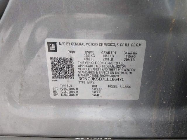 2020 CHEVROLET TRAX FWD LS 9