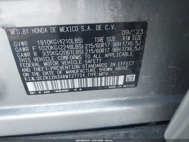 2024 HONDA HR-V AWD LX 9