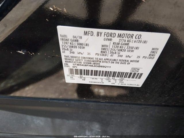 2018 FORD EXPLORER LIMITED 9