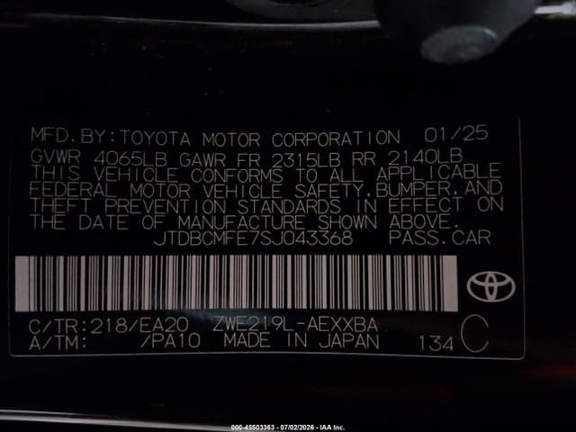 2025 TOYOTA COROLLA HYBRID XLE 9
