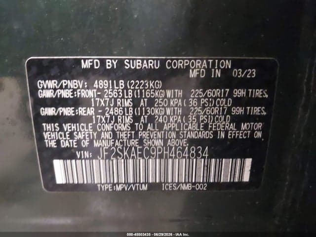 2023 SUBARU FORESTER PREMIUM 9