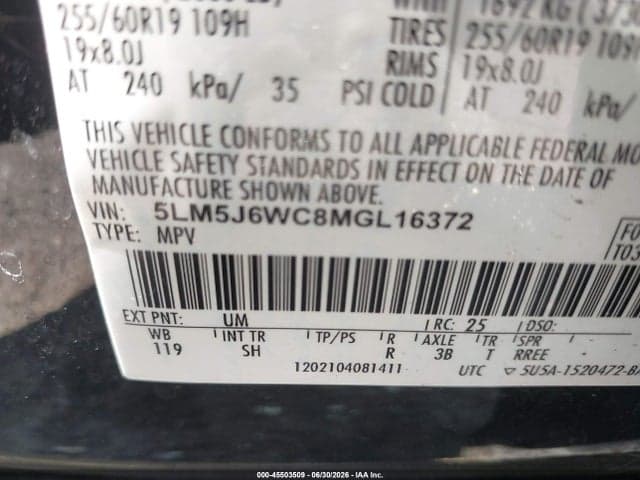 2021 LINCOLN AVIATOR STANDARD 9