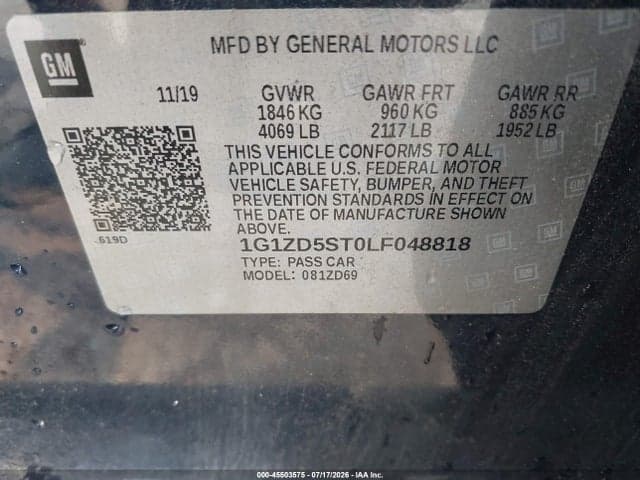 2020 CHEVROLET MALIBU FWD LT 9