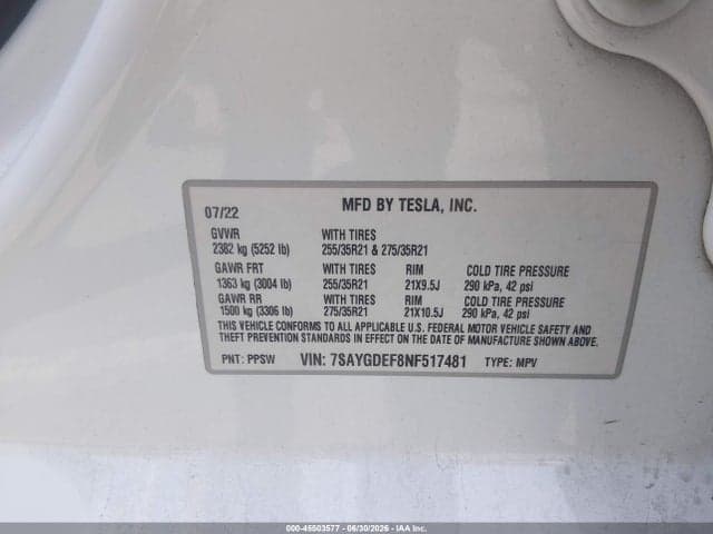 2022 TESLA MODEL Y PERFORMANCE DUAL MOTOR ALL-WHEEL DRIVE 9