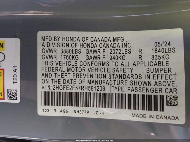 2024 HONDA CIVIC SPORT 9