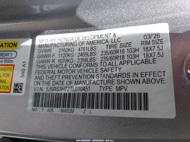 2026 HONDA CR-V EX-L 2WD 9