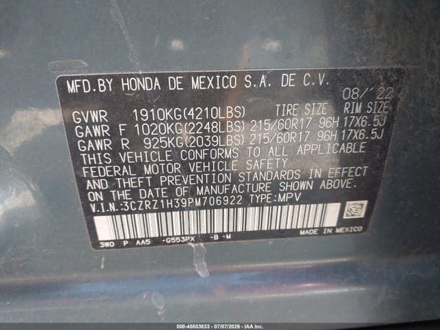 2023 HONDA HR-V 2WD LX 9