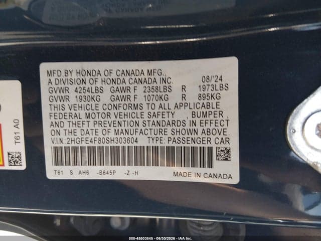 2025 HONDA CIVIC HYBRID SPORT/SPORT TOURING 9