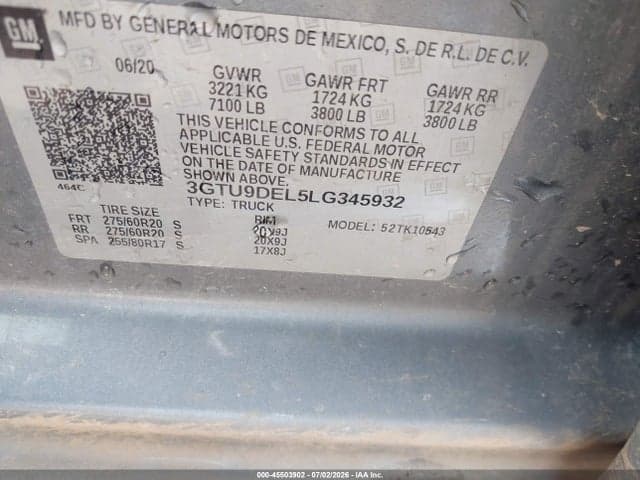 2020 GMC SIERRA 1500 9