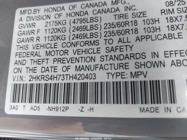 2026 HONDA CR-V EX-L AWD 9