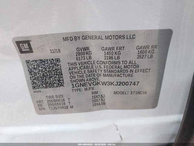 2019 CHEVROLET TRAVERSE 1LT 9