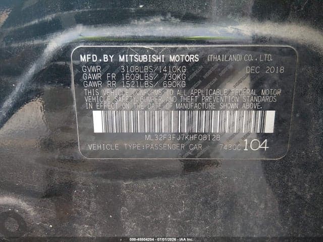 2019 MITSUBISHI MIRAGE G4 ES/RF 9
