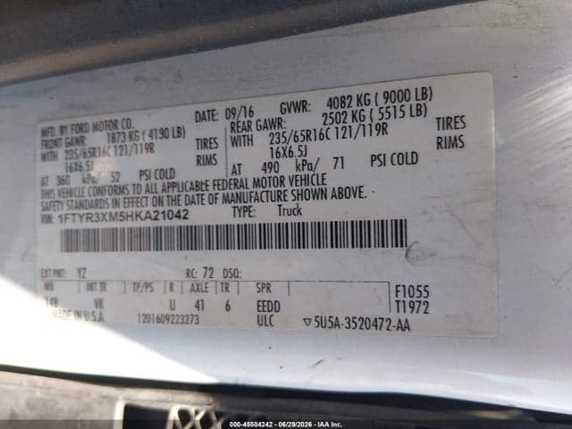 2017 FORD TRANSIT T-250 9