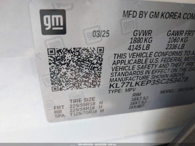 2025 CHEVROLET TRAX FWD ACTIV 9