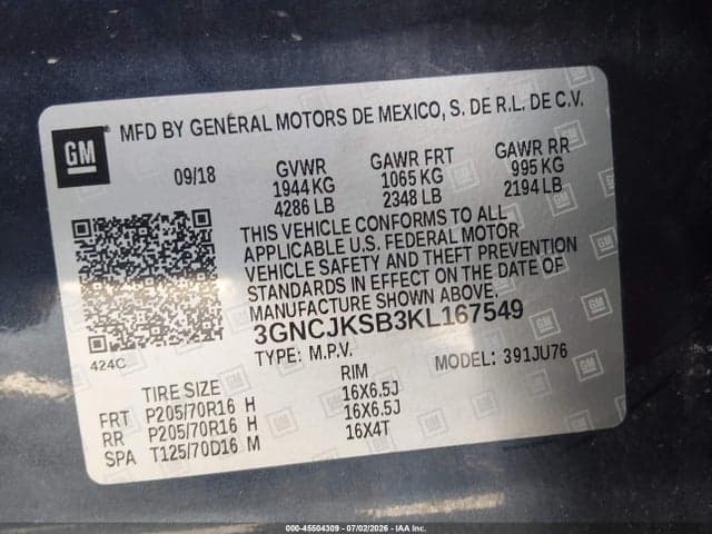 2019 CHEVROLET TRAX LS 9