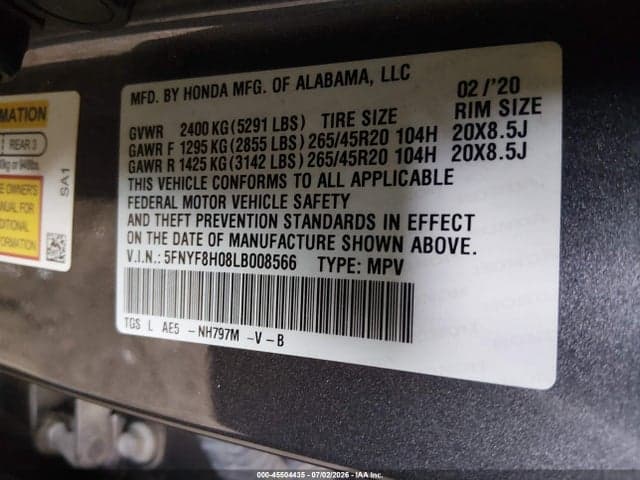 2020 HONDA PASSPORT AWD ELITE 9
