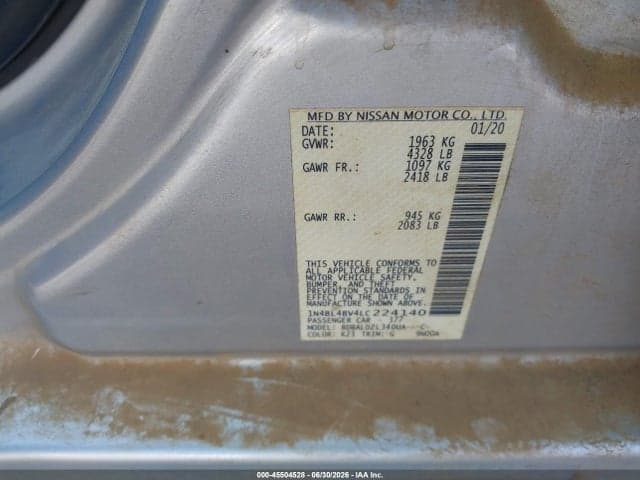 2020 NISSAN ALTIMA S FWD 9