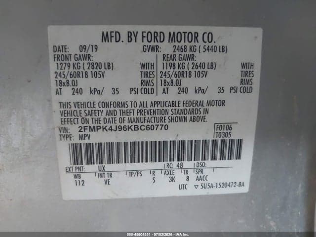 2019 FORD EDGE SEL 9