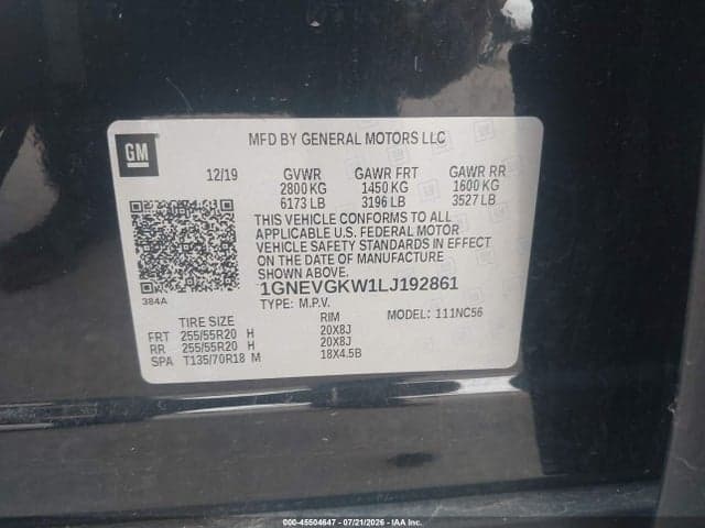 2020 CHEVROLET TRAVERSE AWD LT CLOTH 9