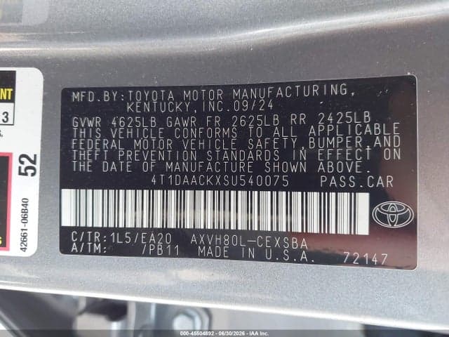 2025 TOYOTA CAMRY SE 9