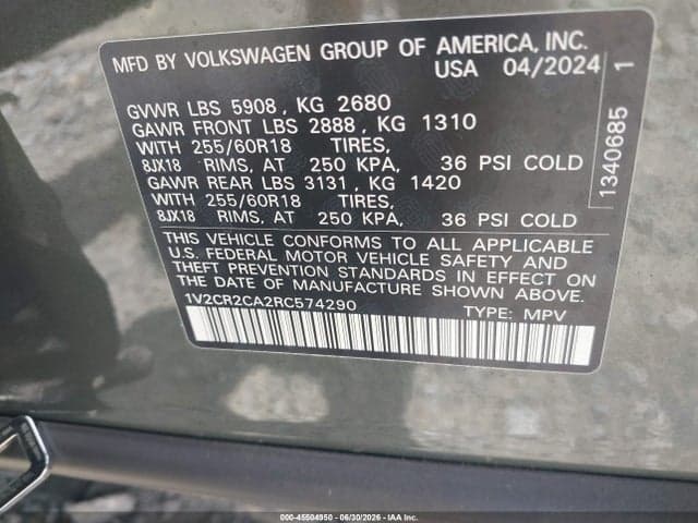 2024 VOLKSWAGEN ATLAS 2.0T PEAK EDITION SE W/TECHNOLOGY 9