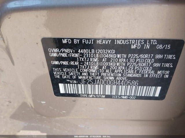 2016 SUBARU FORESTER 2.5I PREMIUM 9