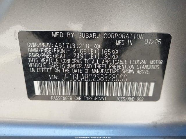 2025 SUBARU IMPREZA BASE 5-DOOR 9