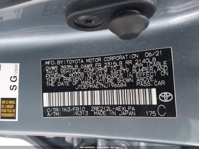 2022 TOYOTA COROLLA LE 9