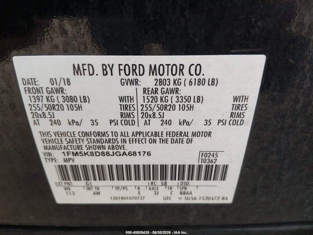 2018 FORD EXPLORER XLT 9