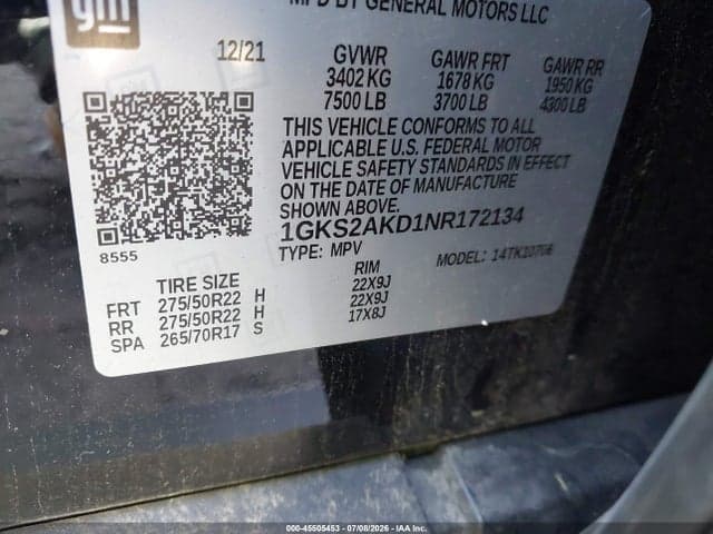 2022 GMC YUKON 4WD SLE 9