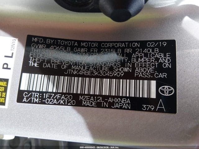 2019 TOYOTA COROLLA SE 9