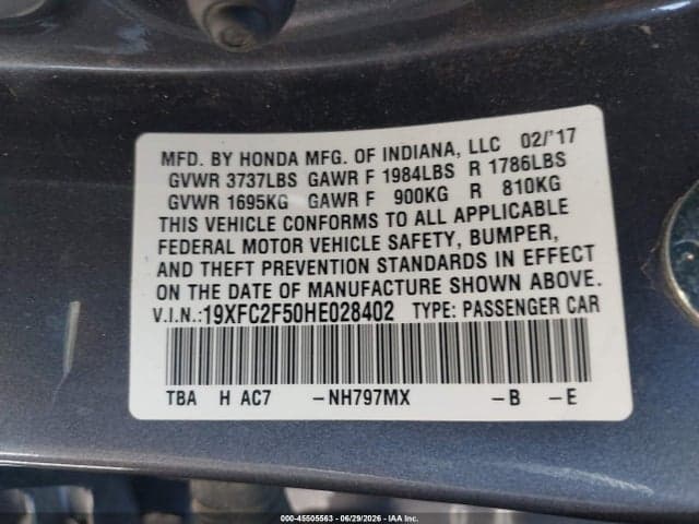 2017 HONDA CIVIC LX 9