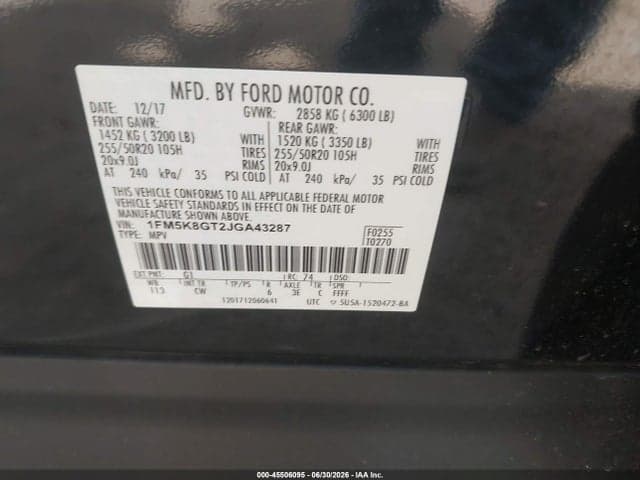 2018 FORD EXPLORER SPORT 9