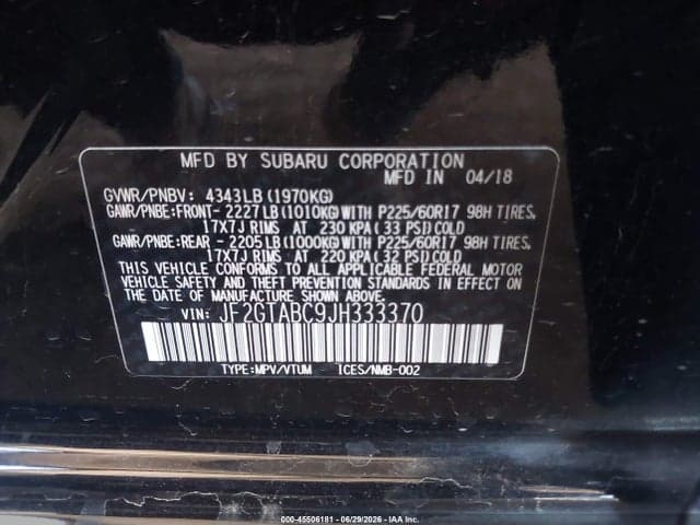 2018 SUBARU CROSSTREK 2.0I PREMIUM 9