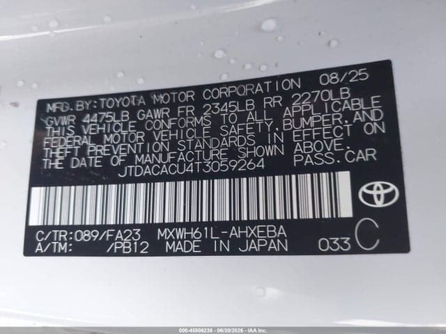 2026 TOYOTA PRIUS PLUG-IN HYBRID SE 9