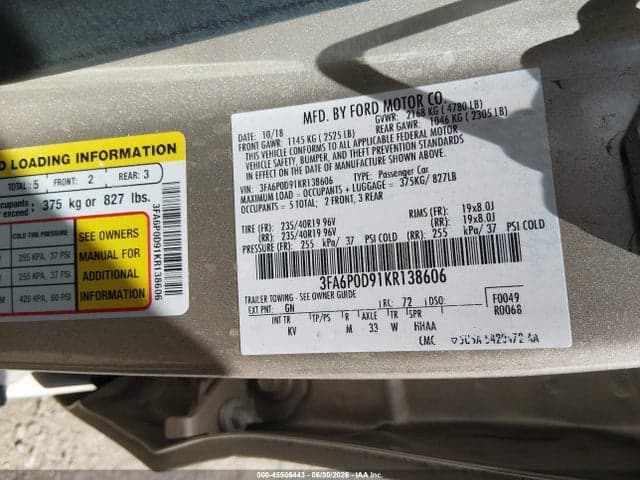 2019 FORD FUSION TITANIUM 9