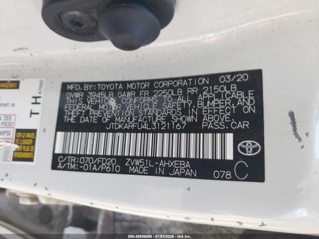 2020 TOYOTA PRIUS LE 9
