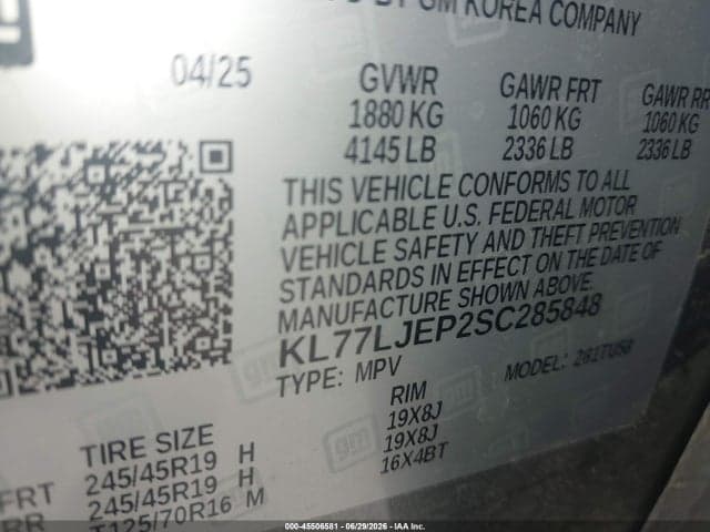 2025 CHEVROLET TRAX FWD 2RS 9