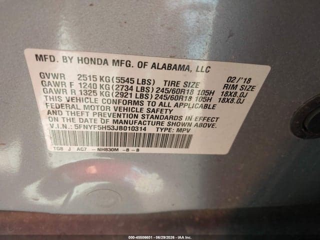2018 HONDA PILOT EX-L 9