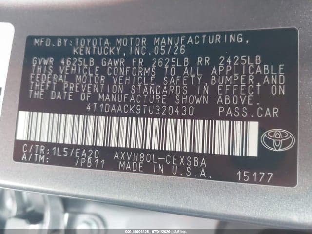 2026 TOYOTA CAMRY SE 9