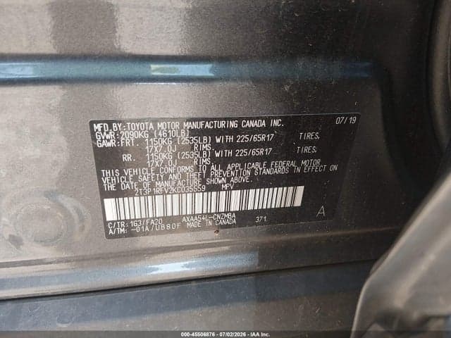 2019 TOYOTA RAV4 XLE 9