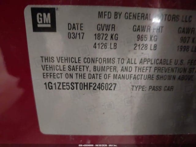 2017 CHEVROLET MALIBU 1LT 9