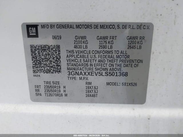 2020 CHEVROLET EQUINOX AWD PREMIER 1.5L TURBO 9